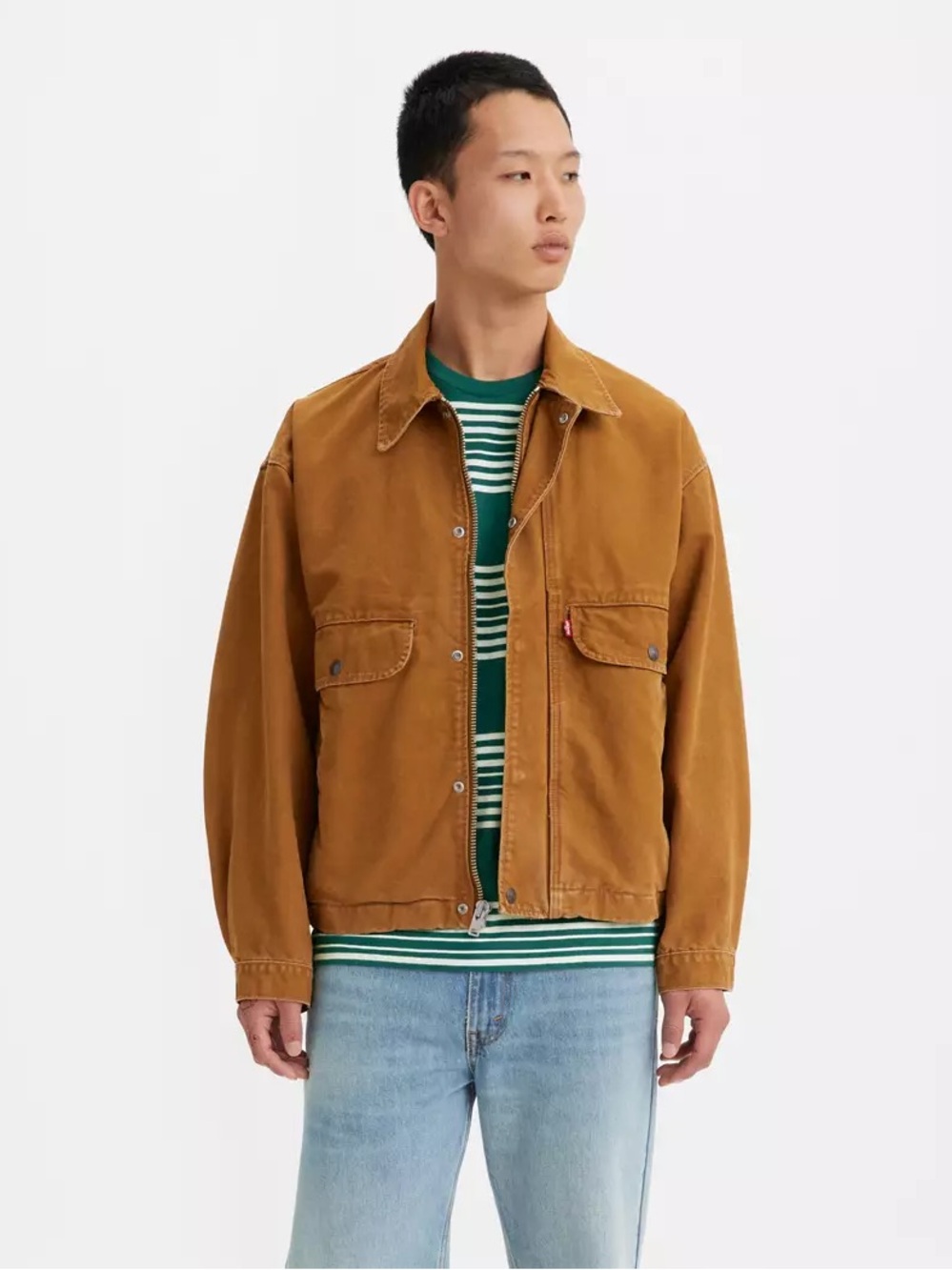LEVIS RANCHER TRUCKER Heavy Duty Canvas Western Jacket Brown Men Small Oversized